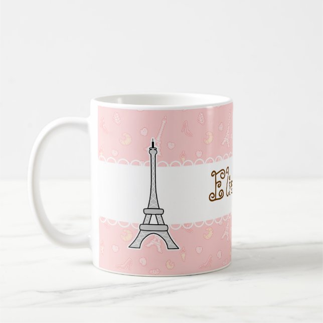 Chic and trendy Paris Eiffel tower Girly girl Coffee Mug (Left)