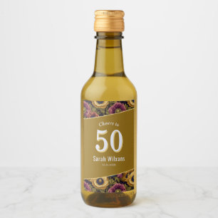 Chic Anemones Birthday For Wife Wine Label