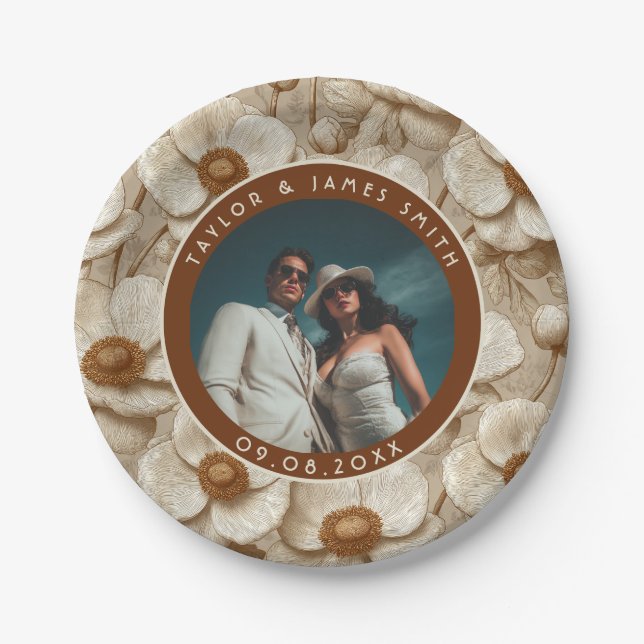 Chic Anemones Plates For Summer Wedding Party (Front)