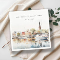 Chic Annapolis Maryland Watercolor Wedding