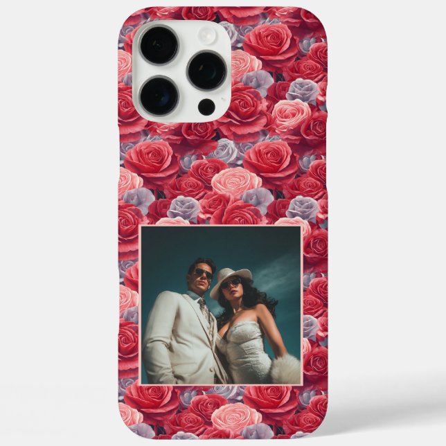 Chic Anniversary Keepsake Rose Flower Photo  Case-Mate iPhone Case (Back)