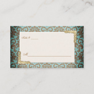 Chic Antique French Damask Wedding Escort Place Card