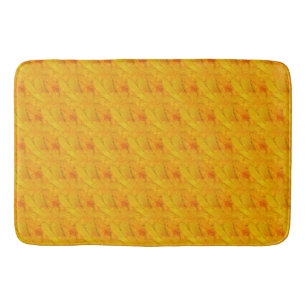 Chic Apricot Crush Abstract Floral Bath Mat