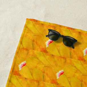 Chic Apricot Crush Abstract Floral Beach Towel