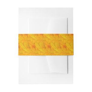 Chic Apricot Crush Abstract Floral Invitation Belly Band