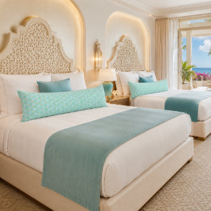 Chic Aqua Blue Gold Geometric  Body Cushion