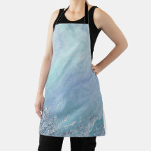 Chic Aqua Blue Marble Texture Abstract Sea Waves