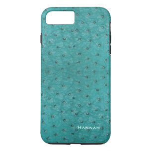 Chic Aqua Ostrich Leather Look iPhone 7 Plus Case