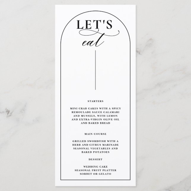 Chic Arch Modern Stylish Elegant Wedding Menu (Front)