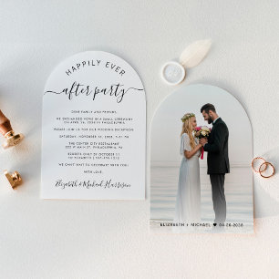 Chic Arch Photo Wedding Reception Invitation