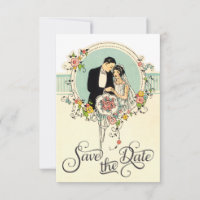 Chic Art Deco 1920's Bride & Groom Save The Date