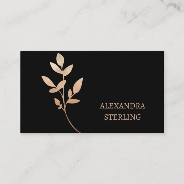 Chic Art Deco Gold Flower Personalised Business Card (Front)