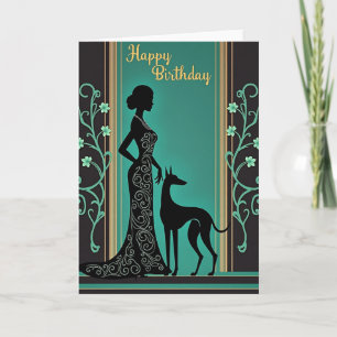 Chic Art Deco Woman Card