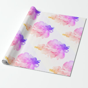Chic artistic abstract watercolor white wrapping paper
