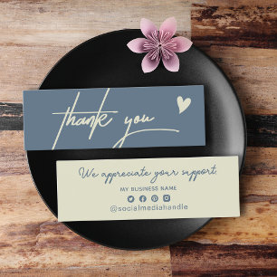 Chic Ash Blue Thank You For Shopping Small Brand Calling Card