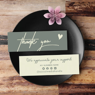 Chic Ash Green Thank You For Shopping Small Brand Calling Card