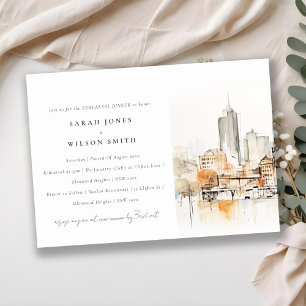 Chic Atlanta Georgia Landscape Rehearsal Dinner Invitation