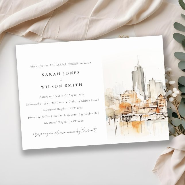 Chic Atlanta Georgia Landscape Rehearsal Dinner Invitation (Creator Uploaded)