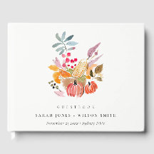 Chic Autumn Harvest Pumpkin Watercolor Wedding