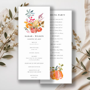 Chic Autumn Harvest Pumpkin Wedding Program