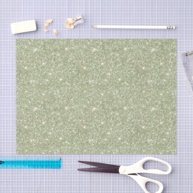 Chic Avocado Green Glitter Birthday Tissue Paper (Craft)