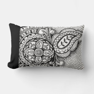 Chic Aztec Exotic Ethnic Tribal Ikat Batik Pattern Lumbar Cushion