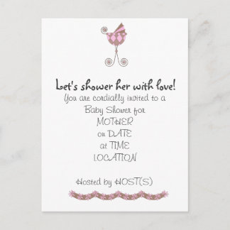 Chic Baby Coach Baby Shower Invitation