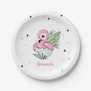 Chic Baby Flamingo, Stars, Princess Paper Plate