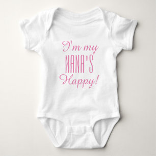 CHIC BABY_ "NANA'S HAPPY"  BODYSUIT_PINK TEXT BABY BODYSUIT