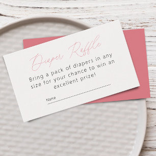 Chic Baby Shower Diaper Raffle Enclosure Card