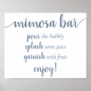 Chic Baby Shower   Dusty Blue Momosa Bar Sign