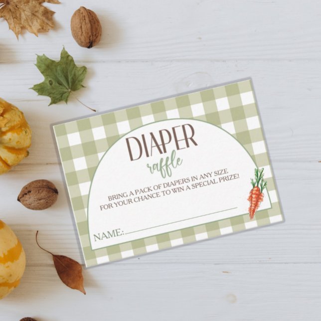 Chic Baby Shower Locally Grown Diaper Raffle Enclosure Card (Creator Uploaded)