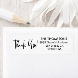 Chic Baby Shower Thank you Script Return address Label