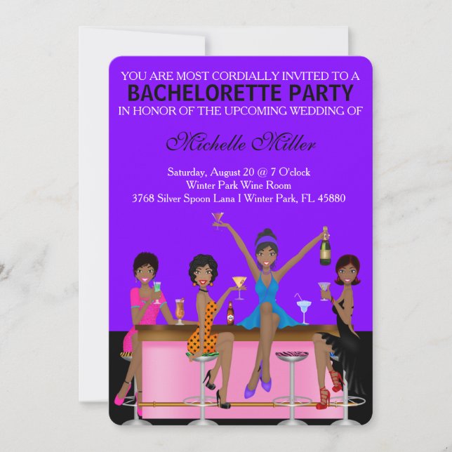 Chic Bachelorette Bash Custom Invtiation Invitation (Front)