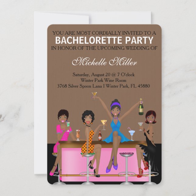 Chic Bachelorette Bash Custom Invtiation Invitation (Front)