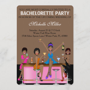 Chic Bachelorette Bash Custom Invtiation Invitation