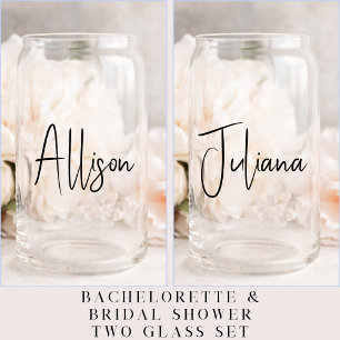 Chic Bachelorette Party Bridal Shower Favour Can Glass