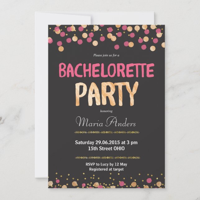 Chic Bachelorette Party Invitation (Front)