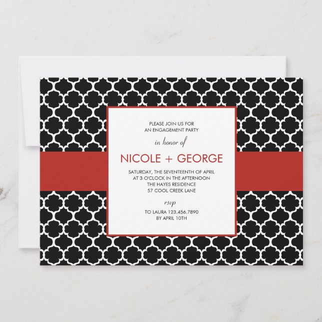 Chic Band General Party Invitation (Ruby) (Front)