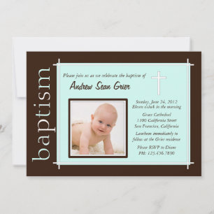 Chic Baptism Photo Invite [teal]
