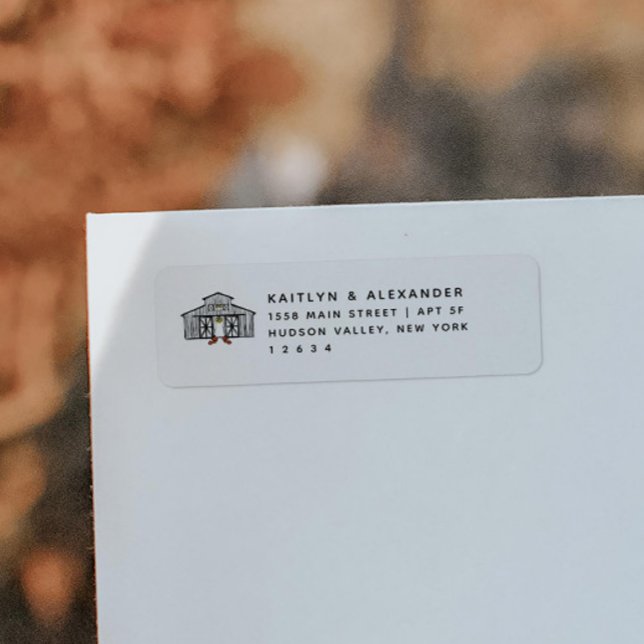 Chic Barn Fall Wedding Return Address Label (Creator Uploaded)