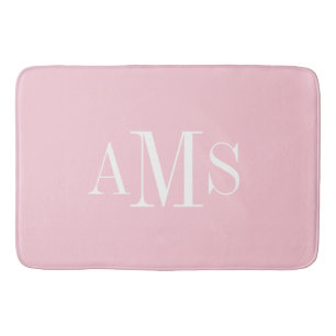 CHIC BATH MAT_PRETTY PINK SOLID/ WHITE /MONOGRAM MAT