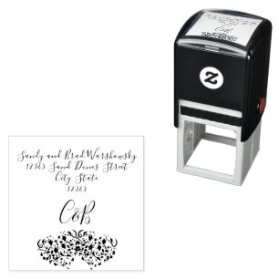 Chic Beach Wedding 2 decorate Hearts Self-inking Stamp