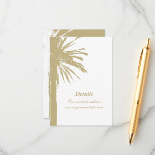 Chic beach wedding small vertical enclosure cards