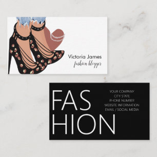Chic Beauty Fashionista Blogger Planner Business Card