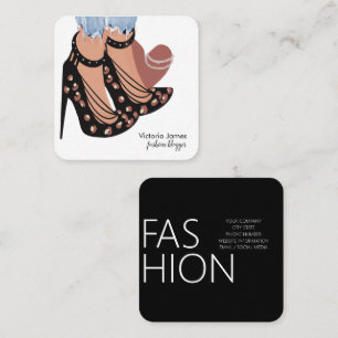 Chic Beauty Fashionista Blogger Planner Square Business Card