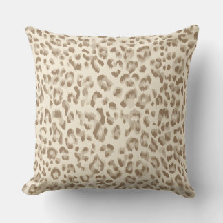 Chic Beige Cheetah Print Throw Pillow