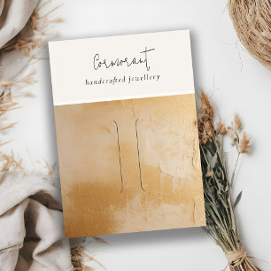 Chic Beige Gold Oil Paint Texture Hairpin Display Business Card