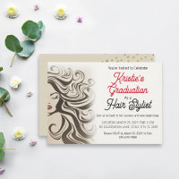 Chic Beige Hair Stylist Graduation Party Retro