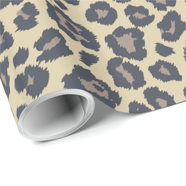 Chic Beige Leopard Print Pattern Wrapping Paper (Roll Corner)